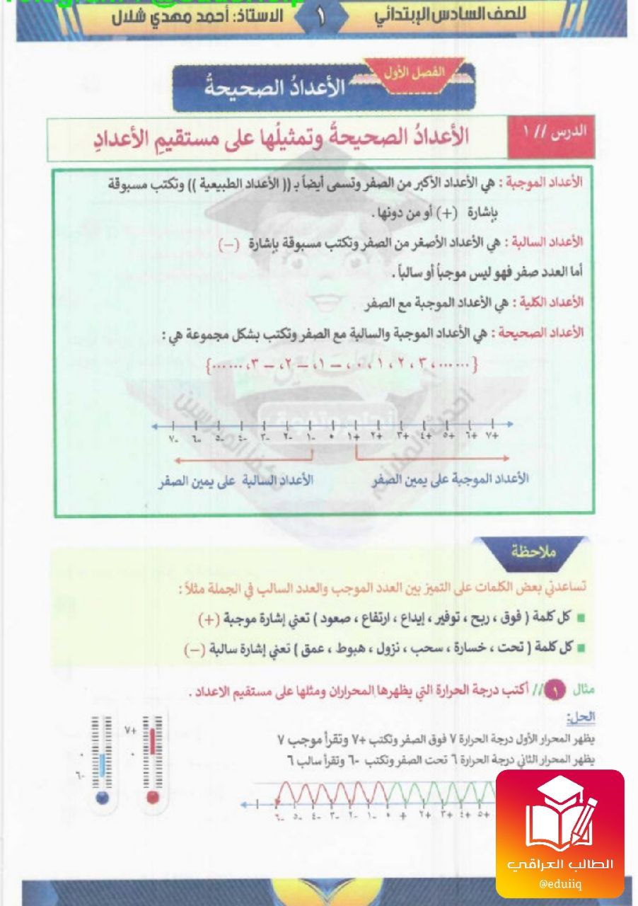 ملزمة احمد مهدي شلال رياضيات السادس الابتدائي – تحميل PDF