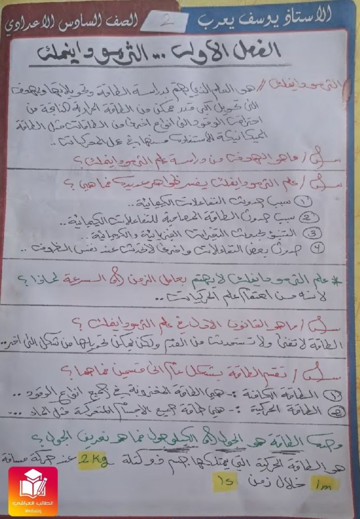 ملزمة يوسف يعرب كيمياء السادس العلمي – 2026 PDF