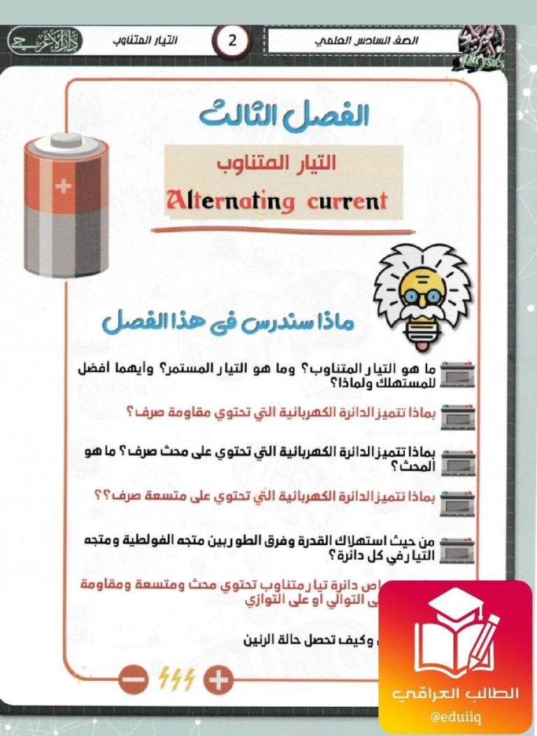 ملزمة علي فلاح الخاقاني فيزياء الفصل الثالث سادس علمي – تحميل PDF