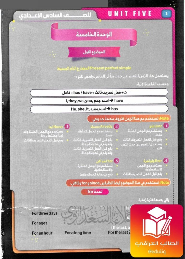 ملزمة علاء السعداوي انكليزي السادس الاعدادي الجزء الثالث – تحميل PDF